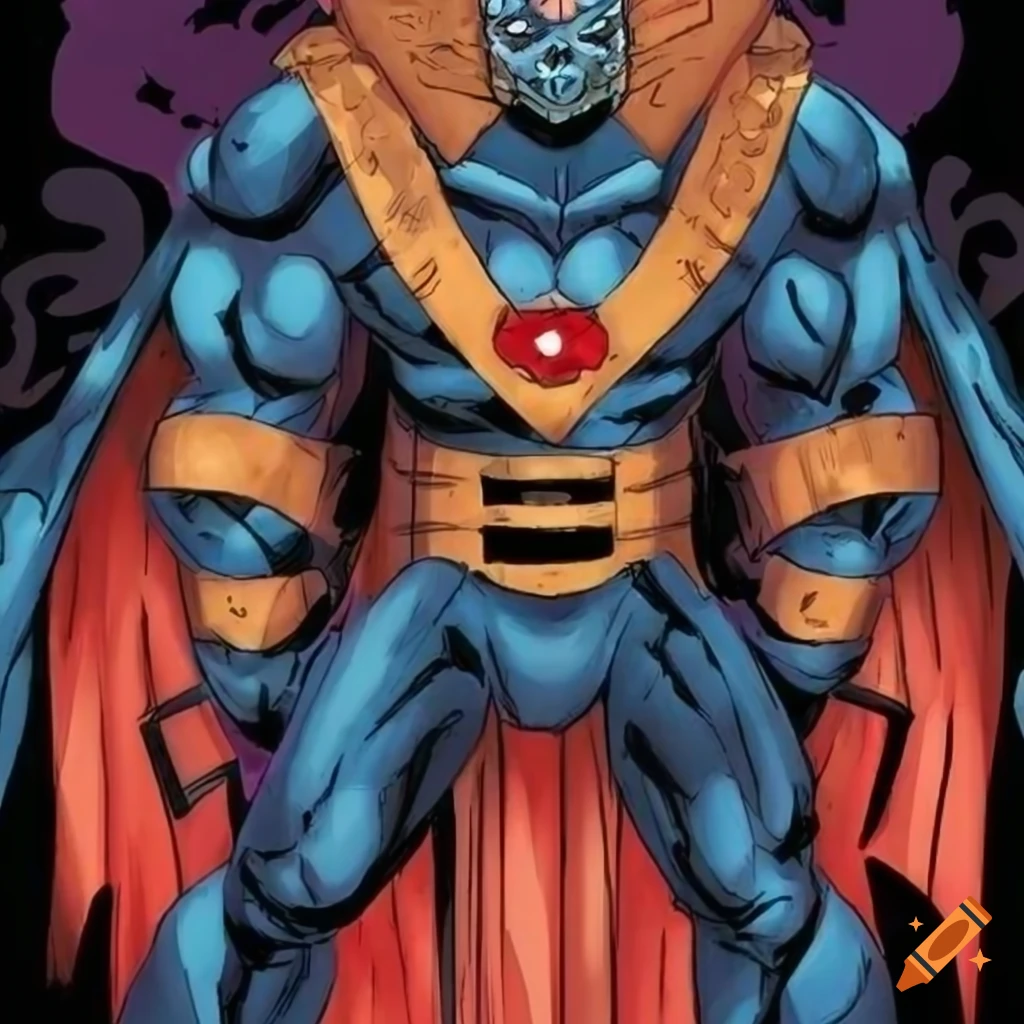 comic-style supervillain inspired by moths