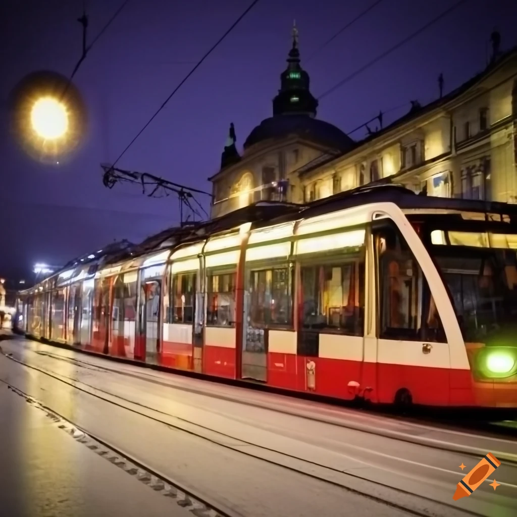 public transport in Austria at night