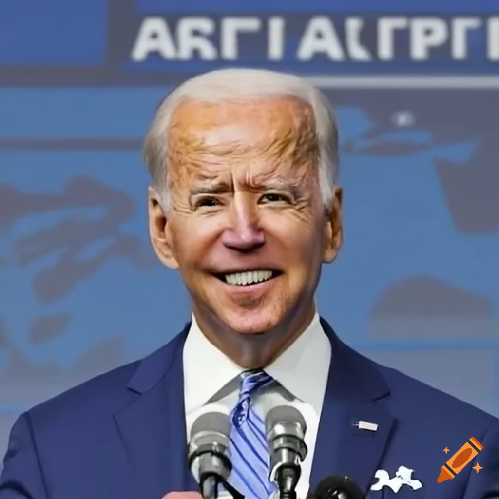 Colorful portrait of joe biden during a speech on Craiyon