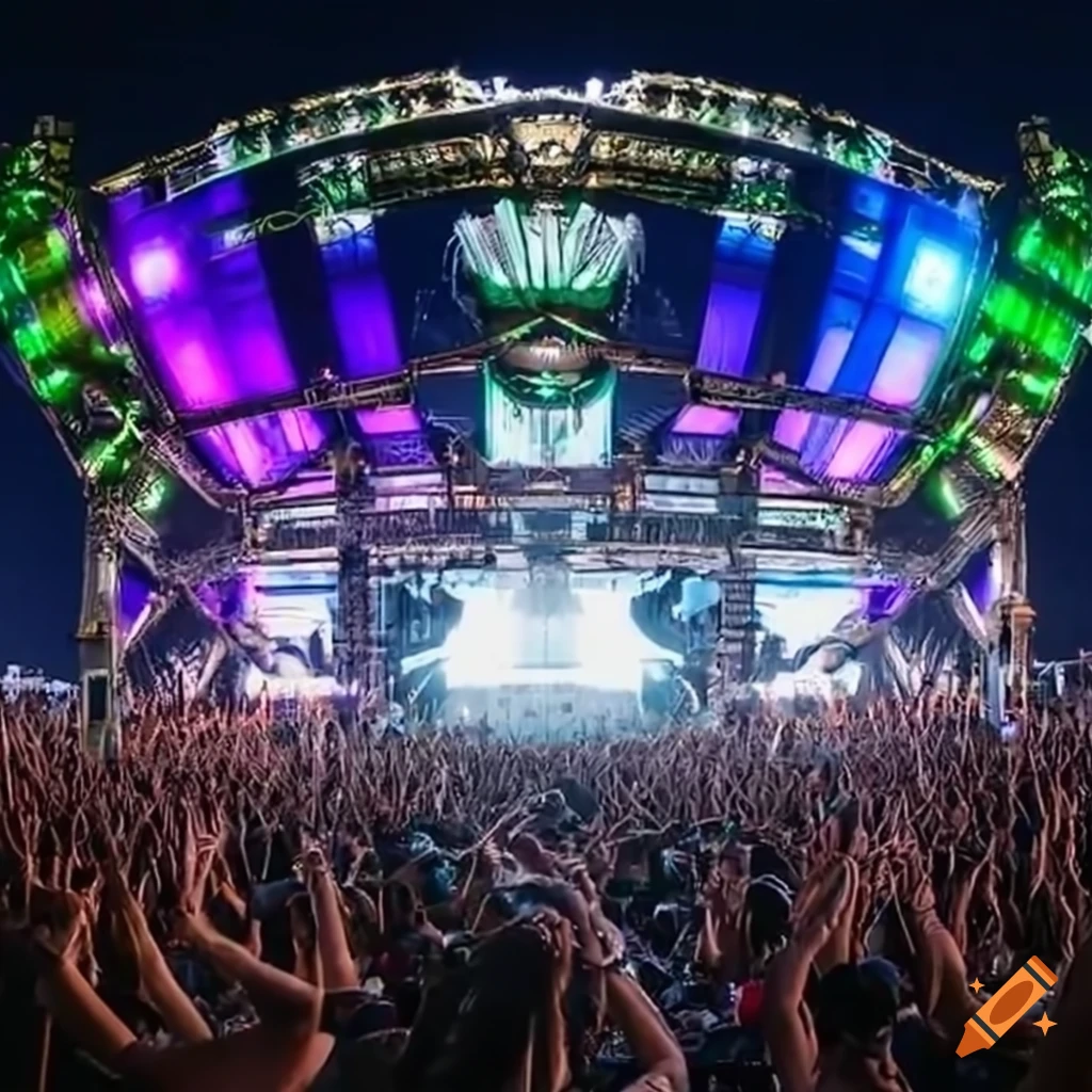 Main stage at an electronic music festival