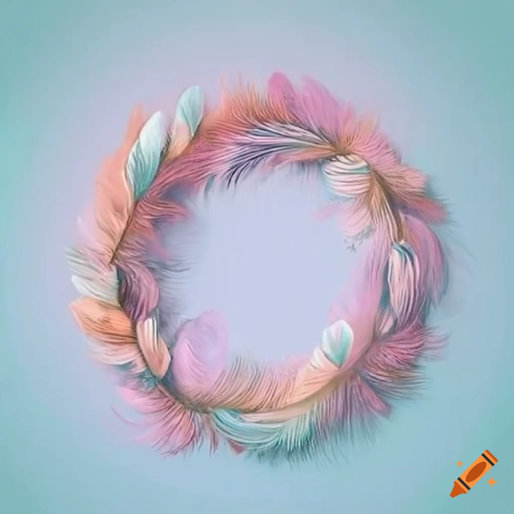 pastel feather wreath