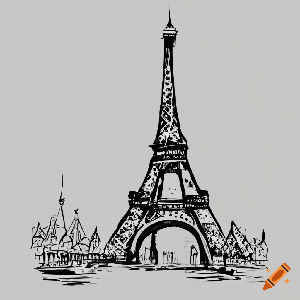 Eiffel Tower, Paris (Vertical Video) - pen drawing sounds ASMR -  architecture sketch step by step - YouTube