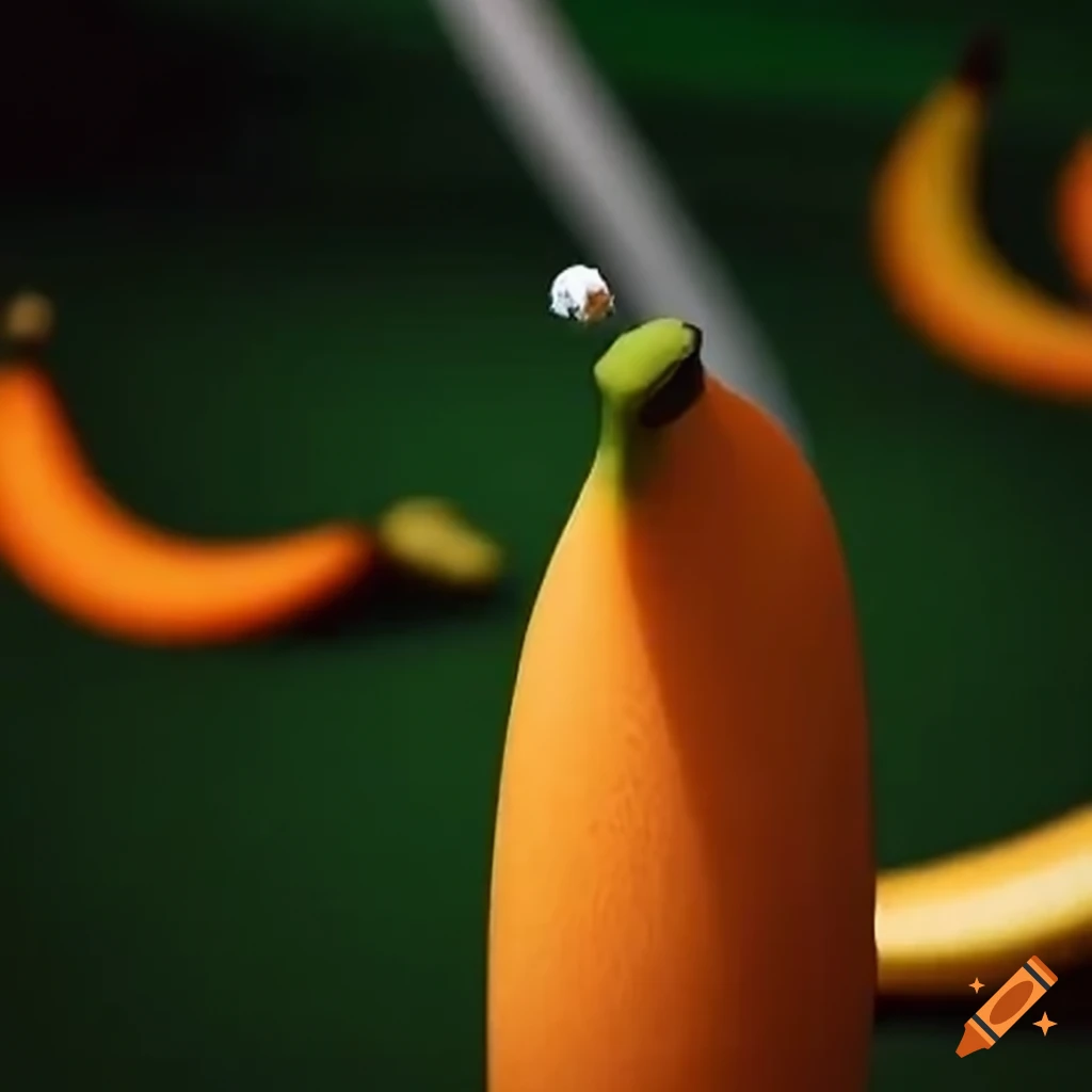 image of a banana and a cantaloupe playing mini golf