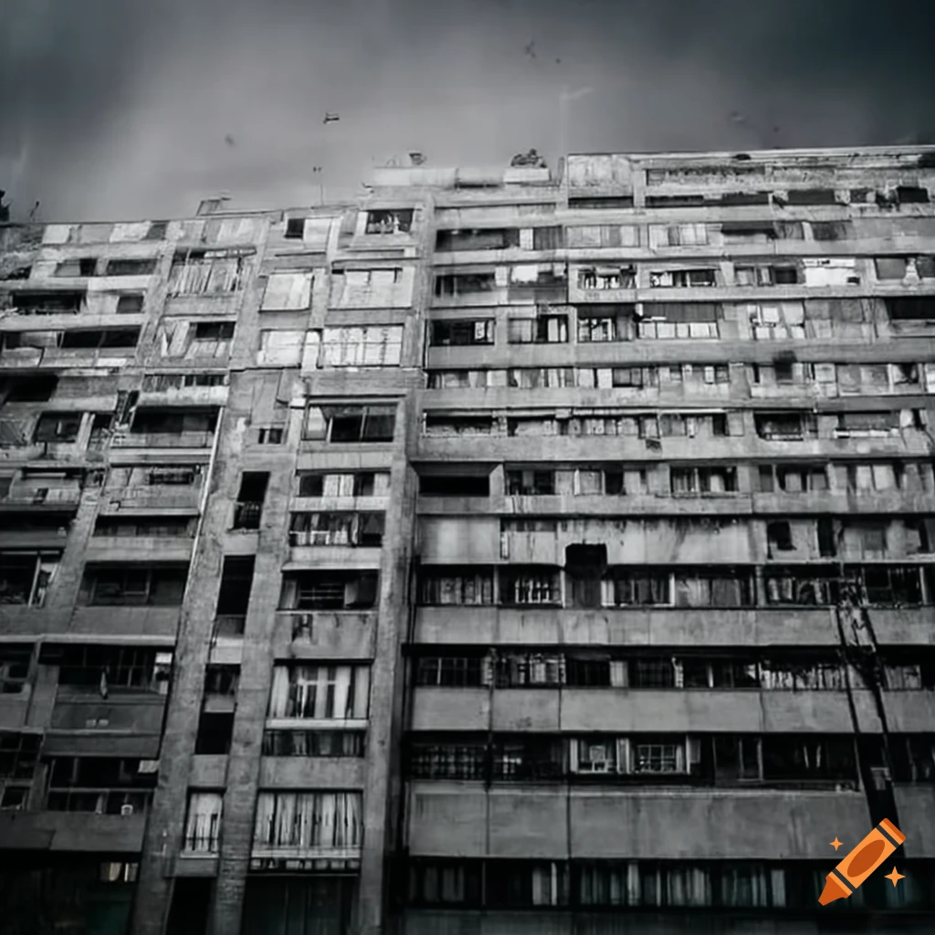 City built into a giant wall under a storm on Craiyon