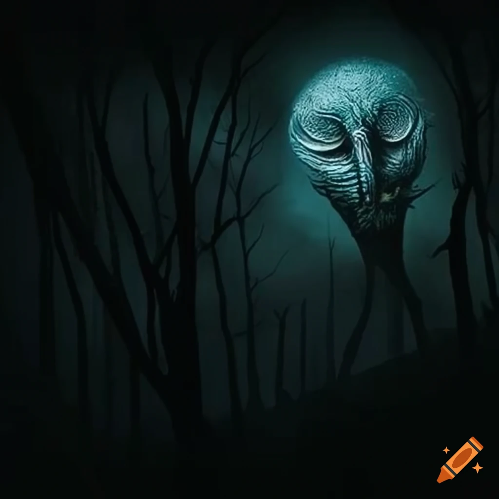 image of a terrifying tree monster under the full moon