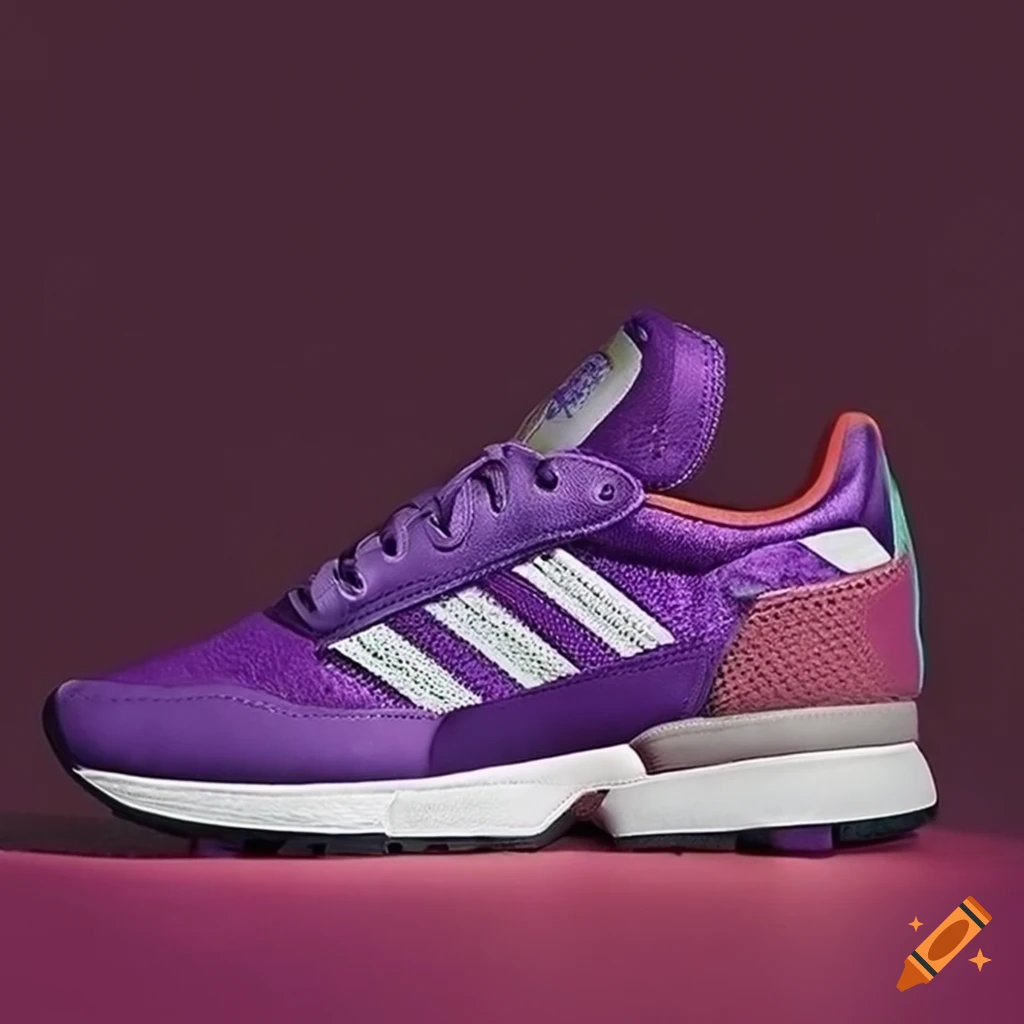 Purple adidas zx 1000 shoes on Craiyon