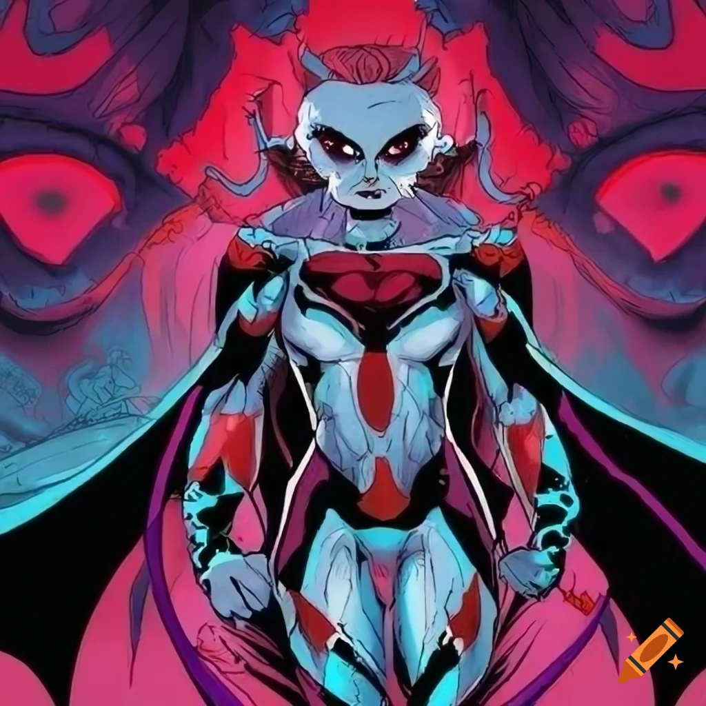 Moth-themed supervillain in George Perez style