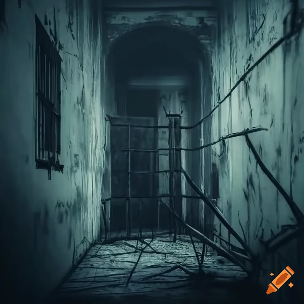 image of an abandoned prison in the mist