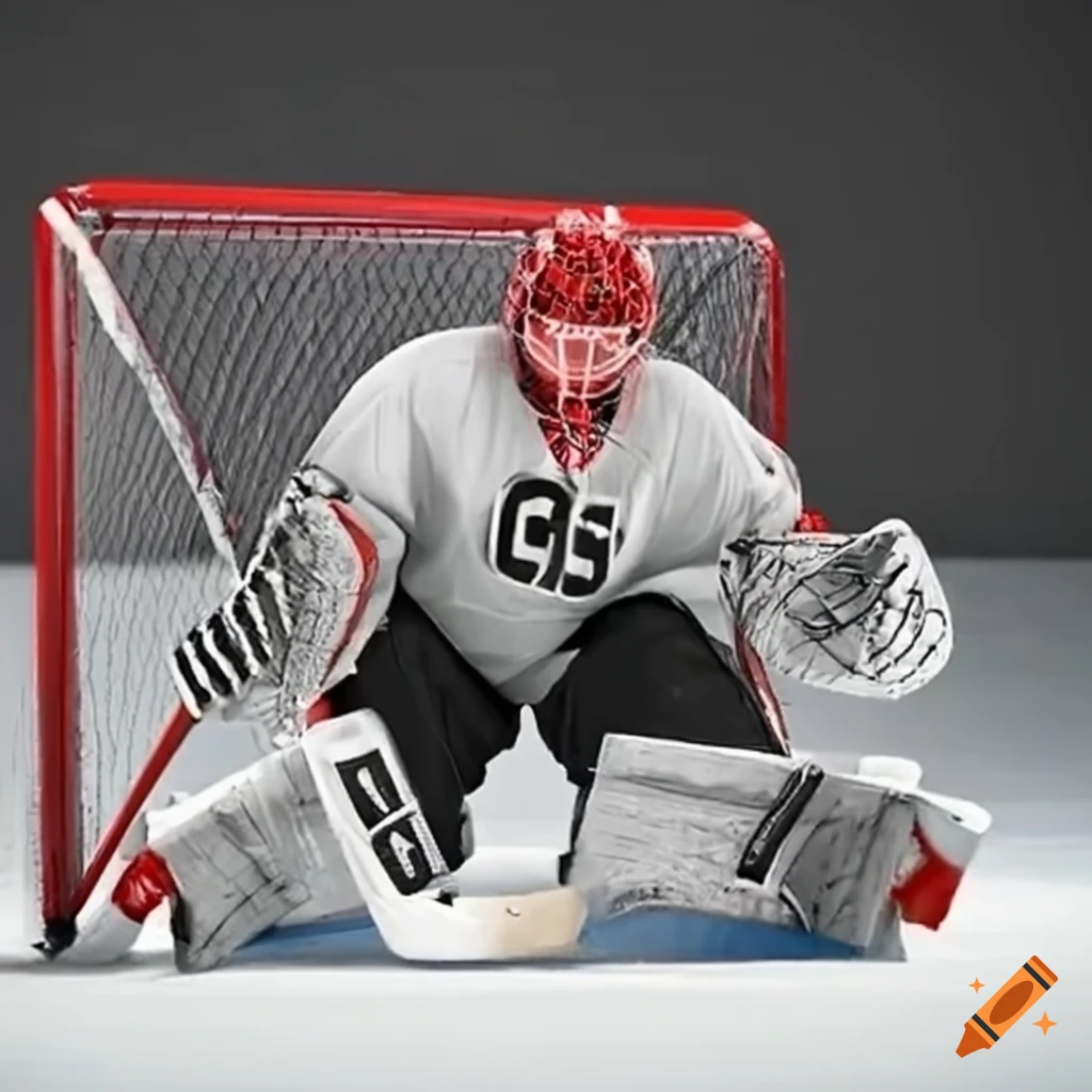 Hockey player hitting a rebound on Craiyon