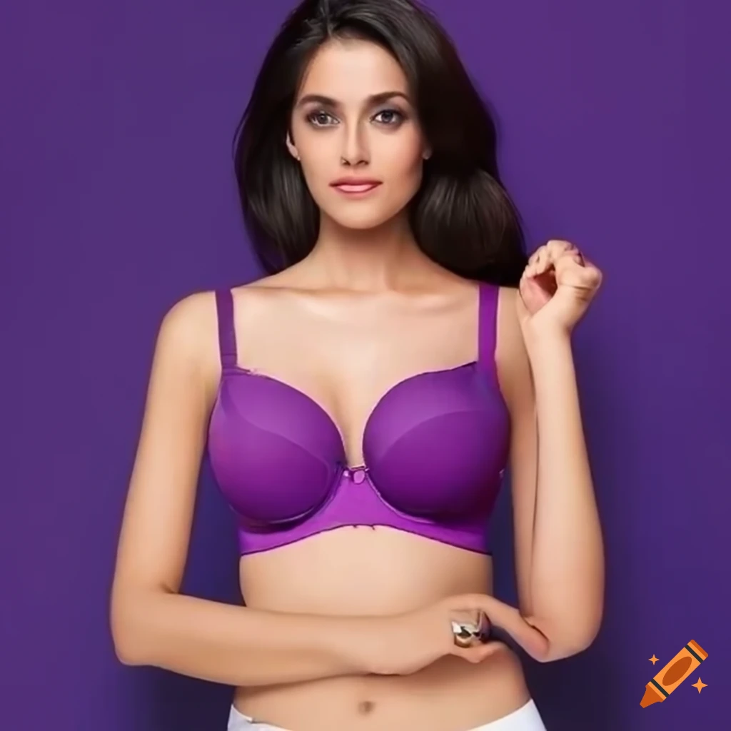 advertisement image of a colorful bra on a white background