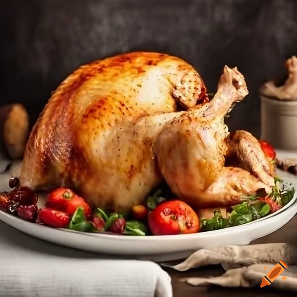 roasted turkey on a table