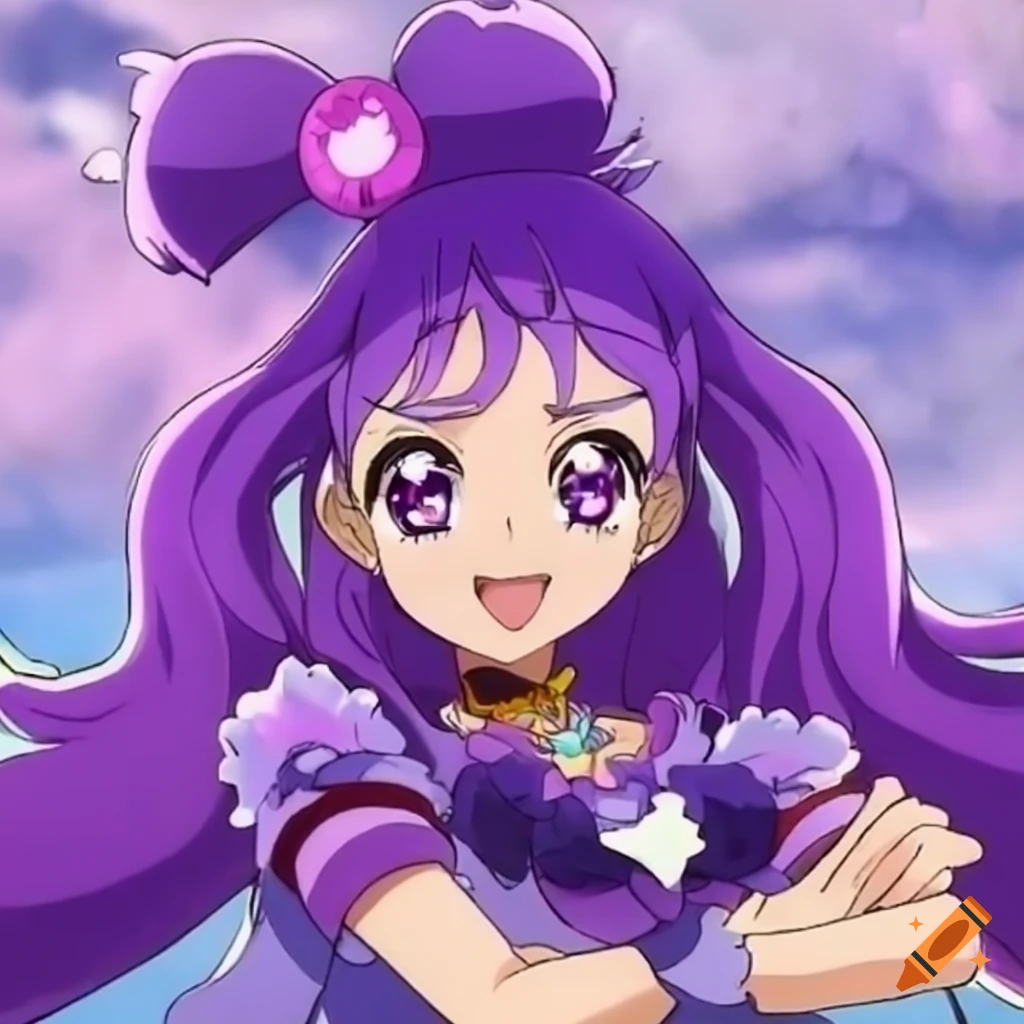 Purple pretty cure character on Craiyon
