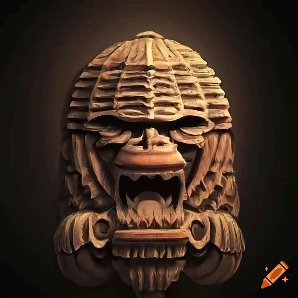 detailed beehive sculpture with moth werewolf motif