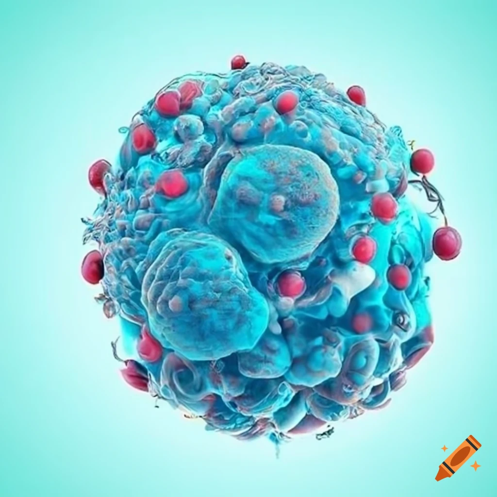close-up of a cell under a microscope