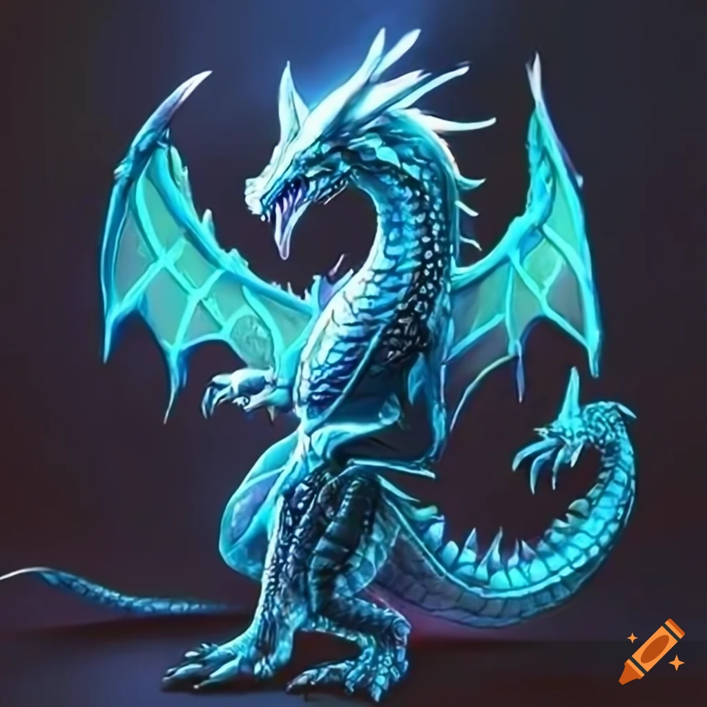 Neon dragon artwork on Craiyon