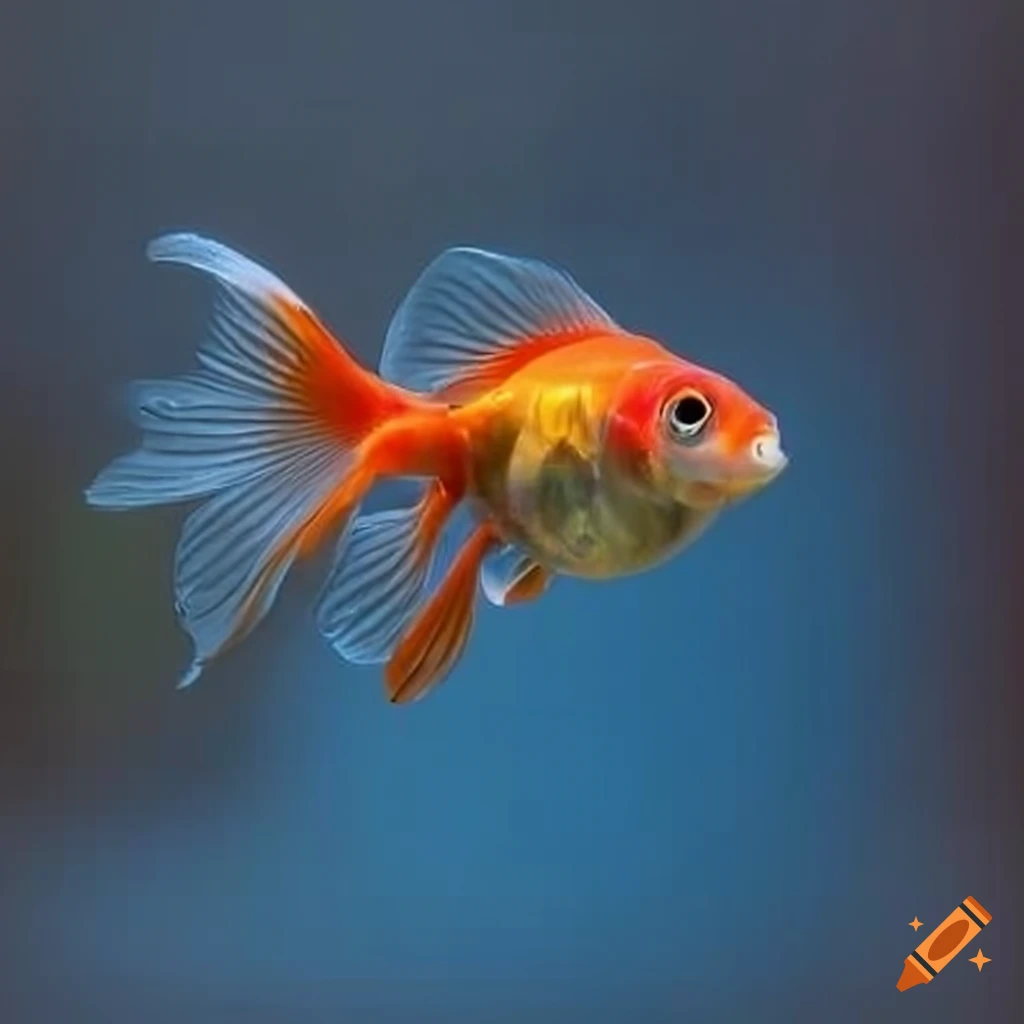 Goldfish Swimming In Dark Blue Water On Craiyon