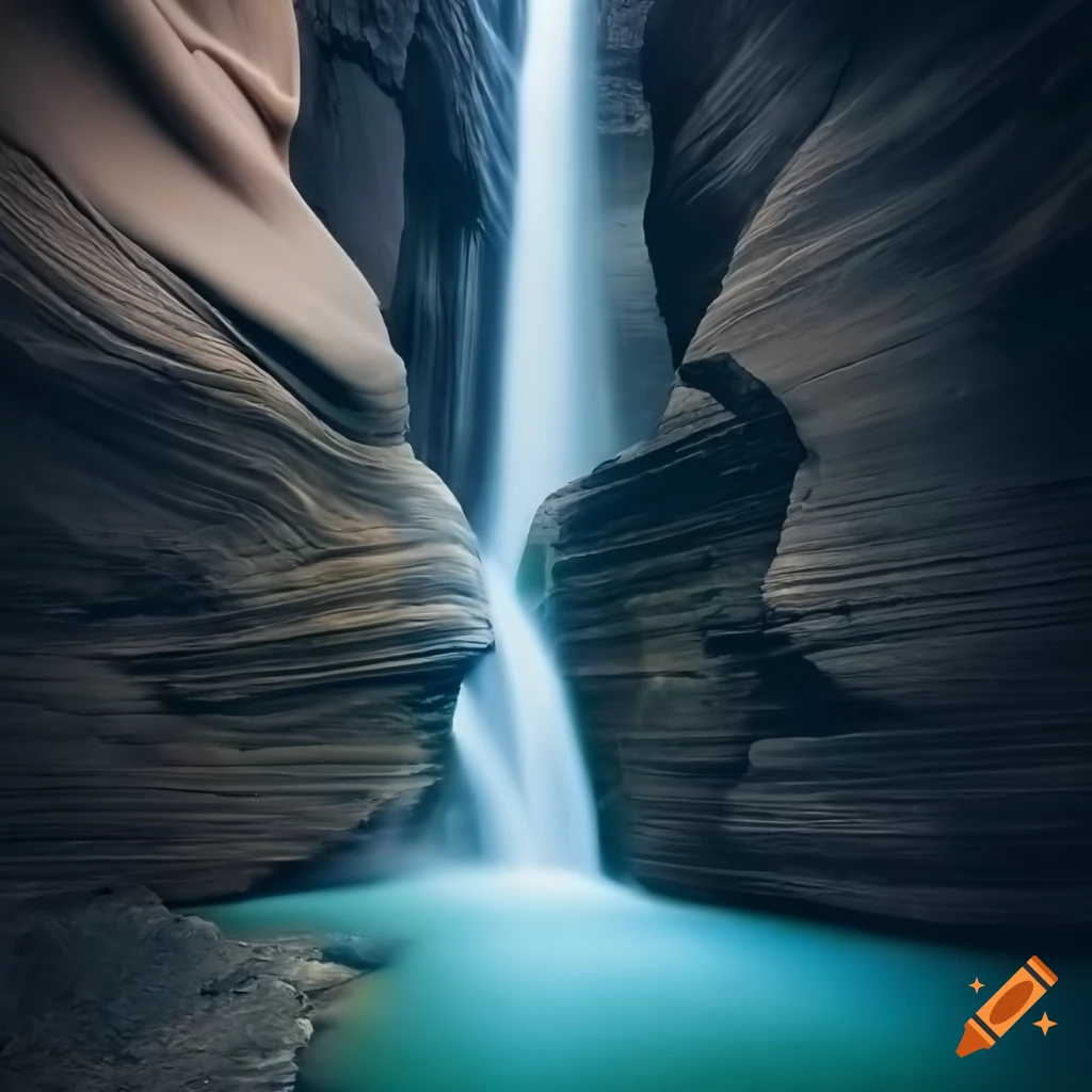 image of a majestic waterfall in a deep canyon