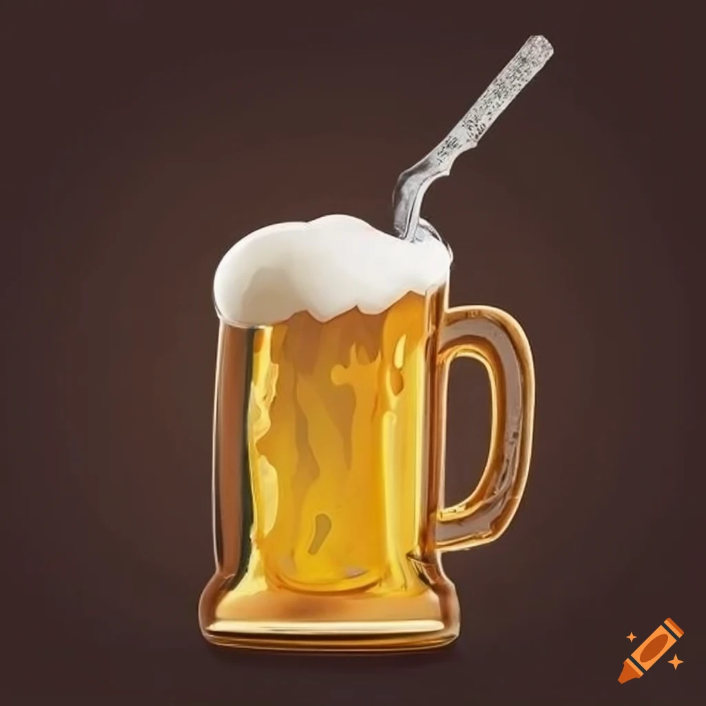 Hockey logo with beer mug and hockey sticks on Craiyon