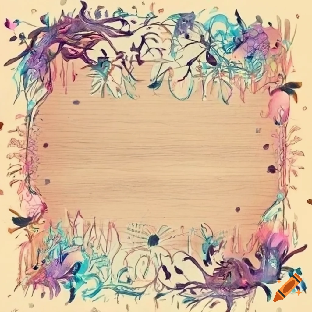 stationary page with floral design and woodland creatures