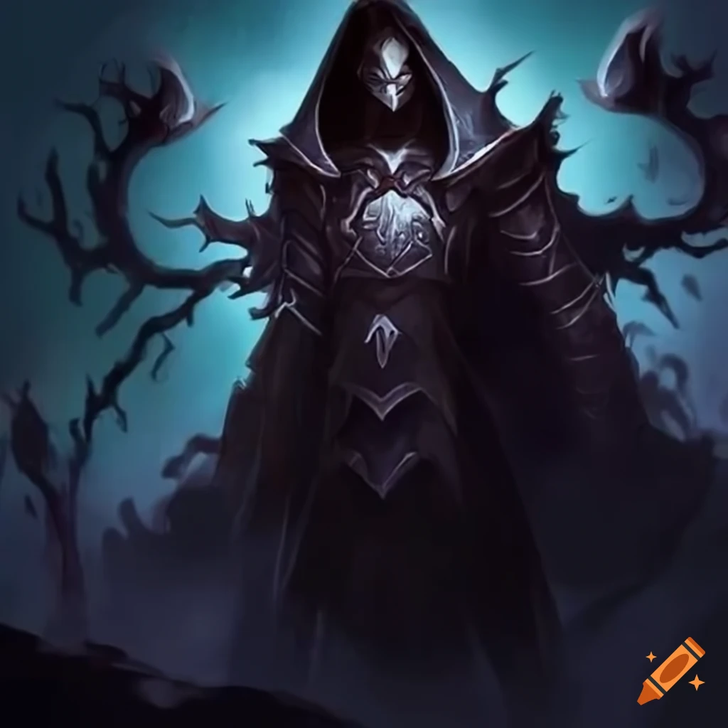 knight mage in a mysterious darkness