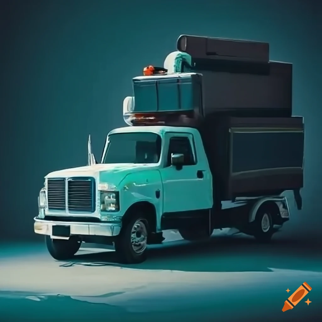 luggage being transported by a truck