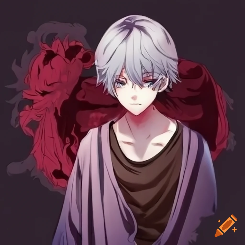 Anime character from the anime tokyo ghoul takizawa seido in the form of a  ghoul with his quinke. purple eyes, purple highlights, cartoonishness, anime.  hight quality