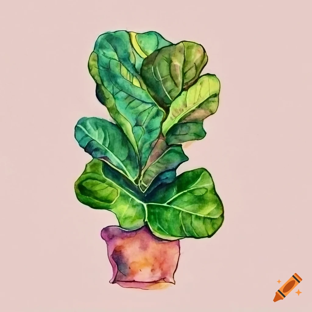 doodle of a fiddle leaf fig plant