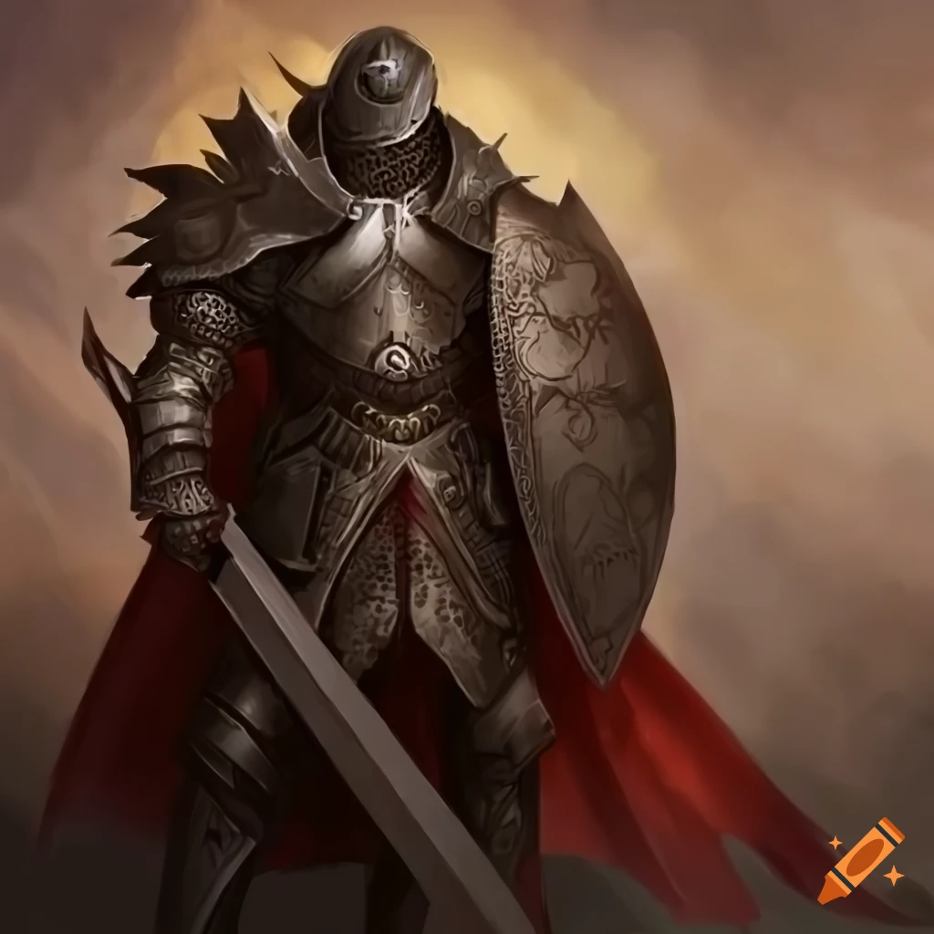 d&d knight with massive shield
