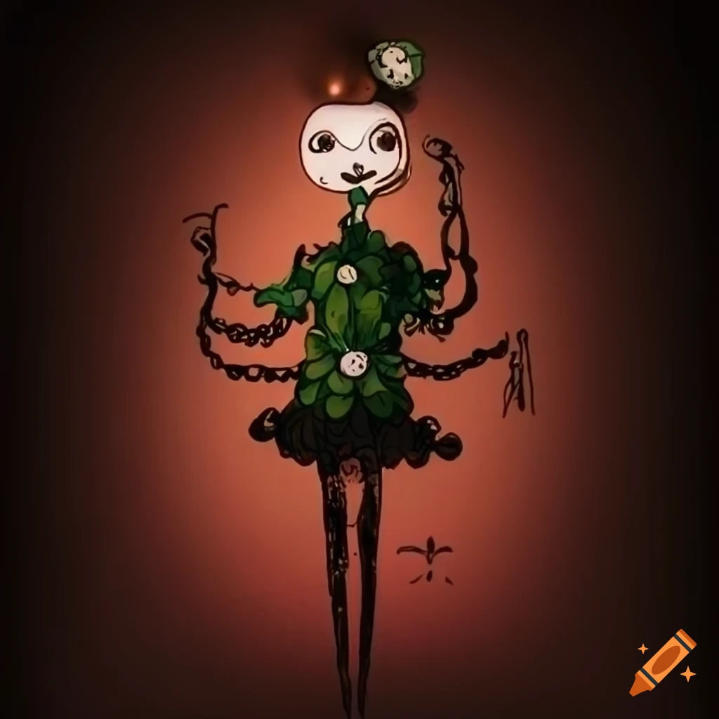 Tim Burton style clover illustration