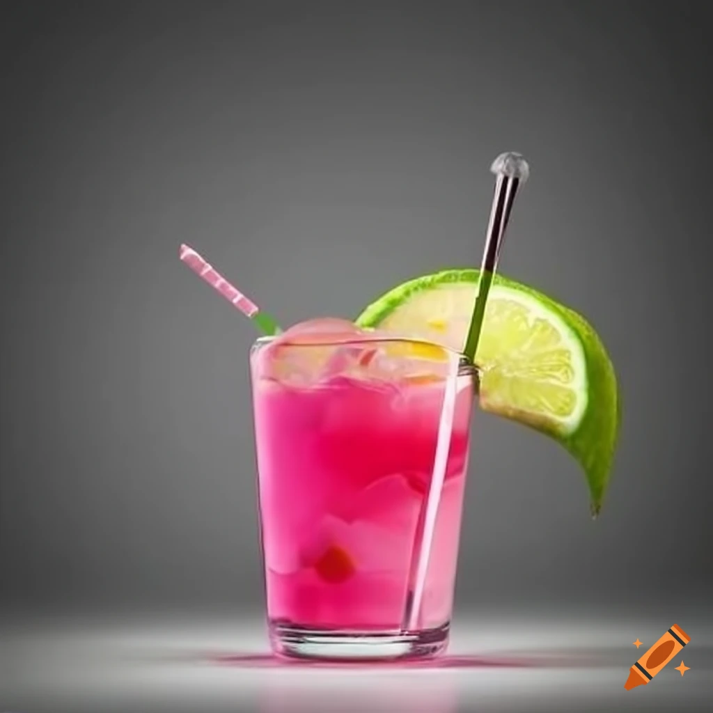 Violet Cocktail With Lime Garnish On Craiyon