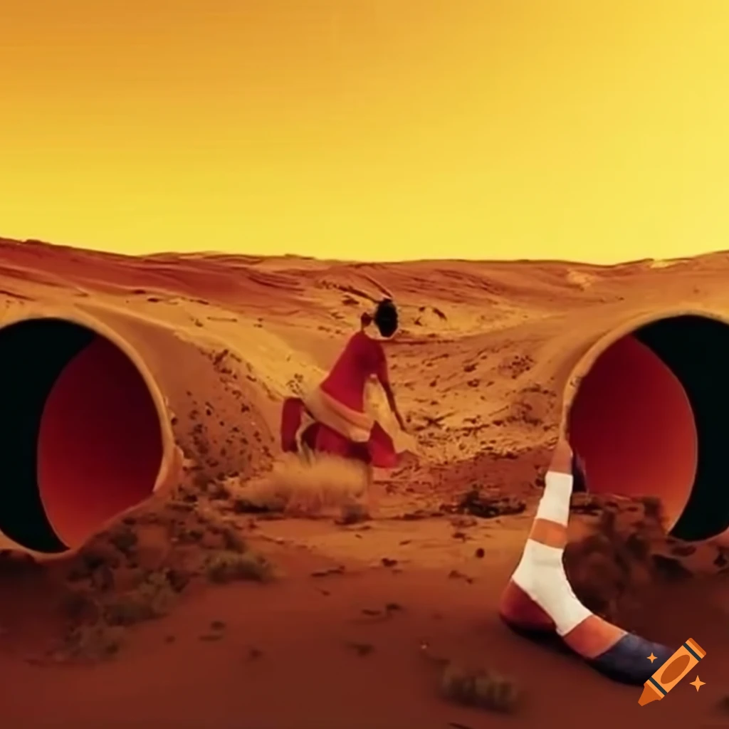 socks stuck in a desert pipeline