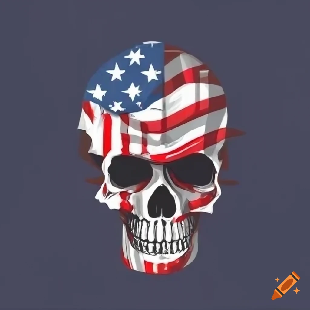 Skull with american flag design on Craiyon