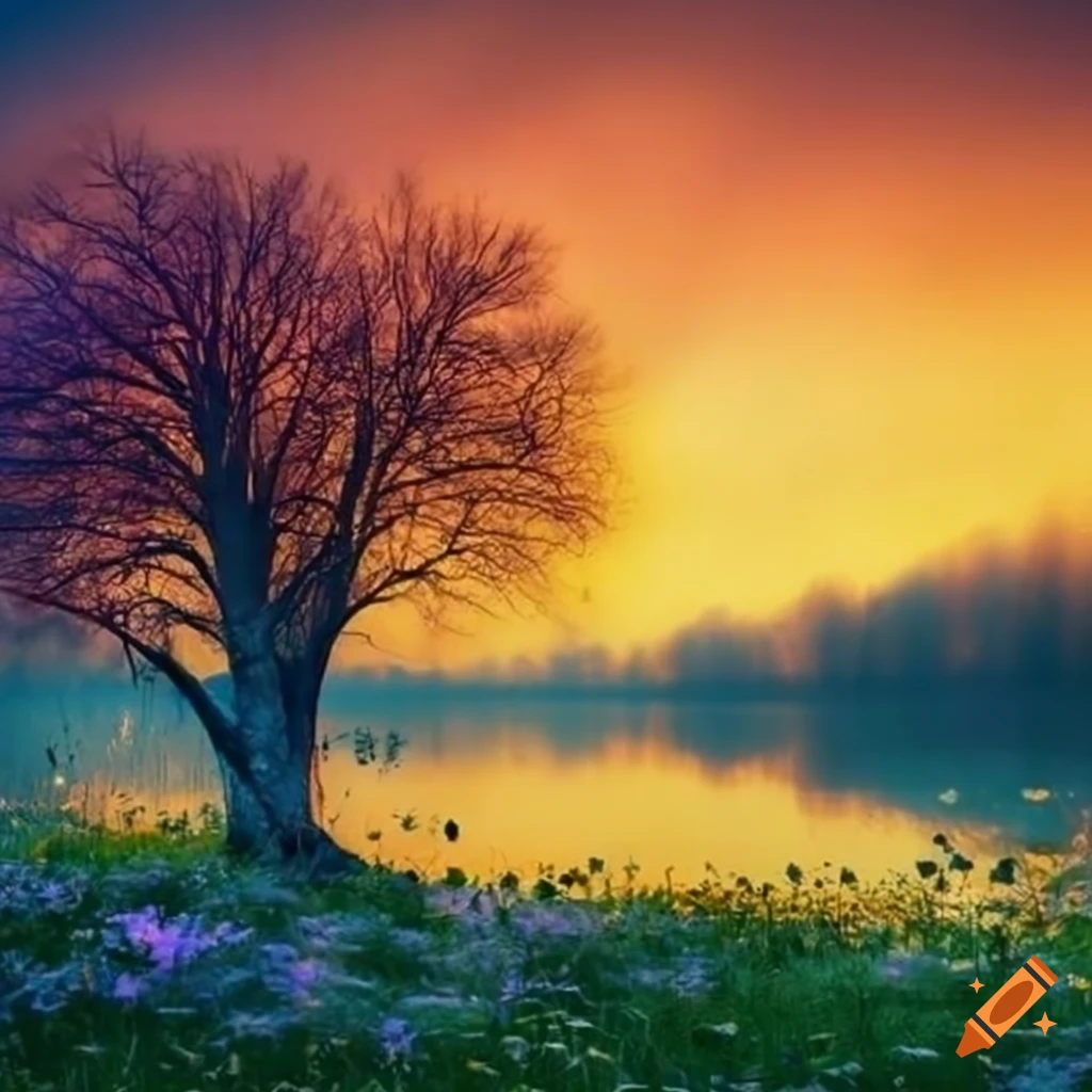 Enchanting Sunrise In A Magical Landscape