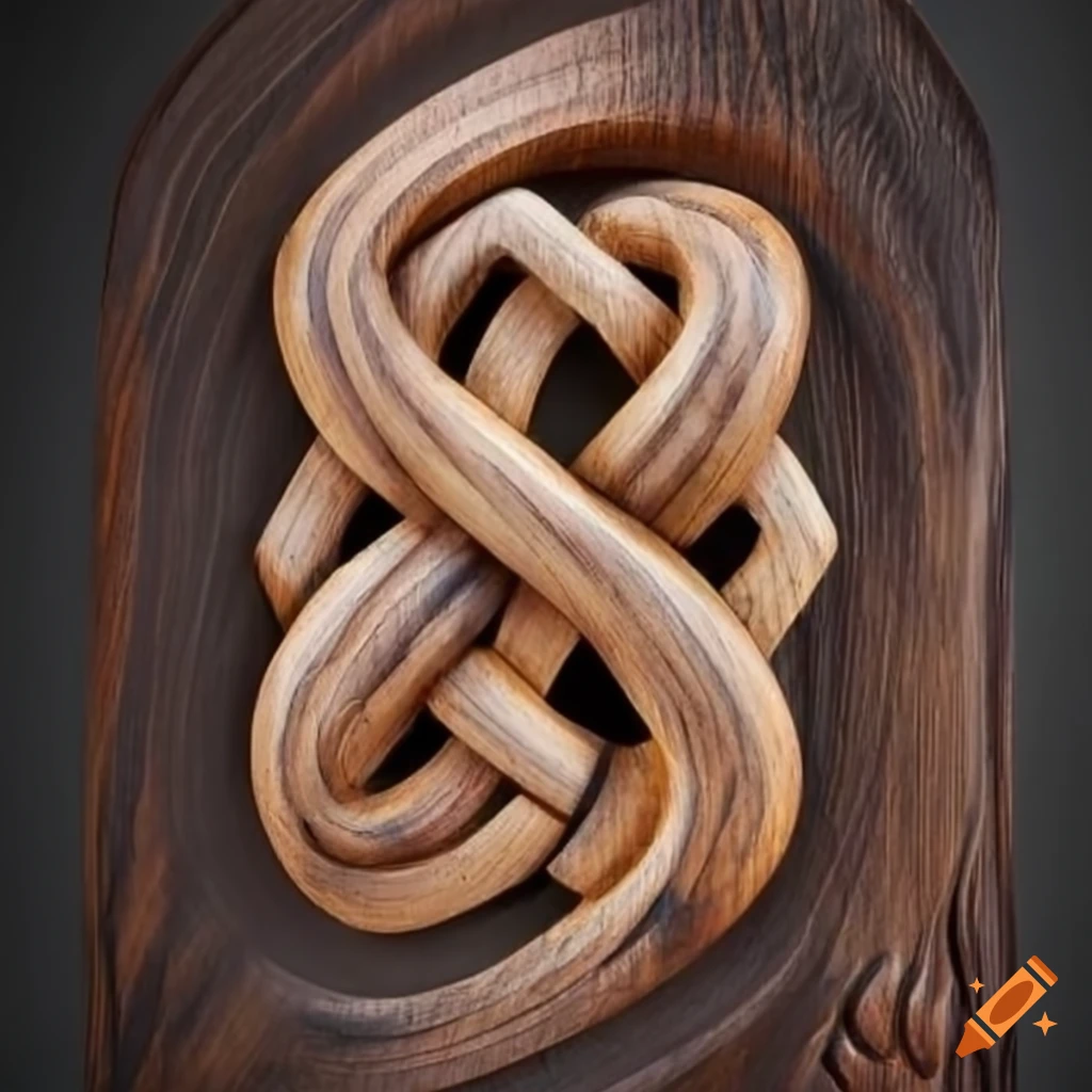 carved wooden knot design