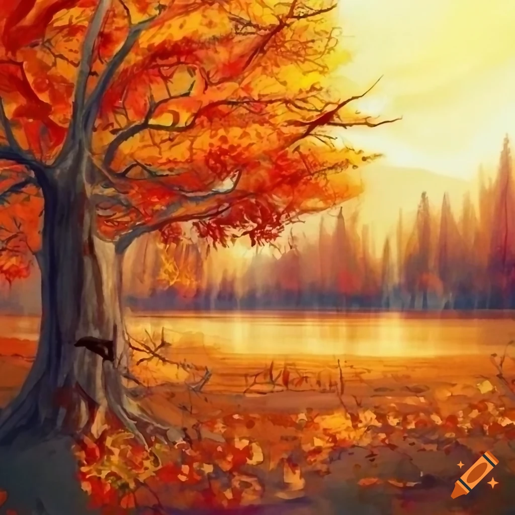 Artistic representation of autumn tree on Craiyon