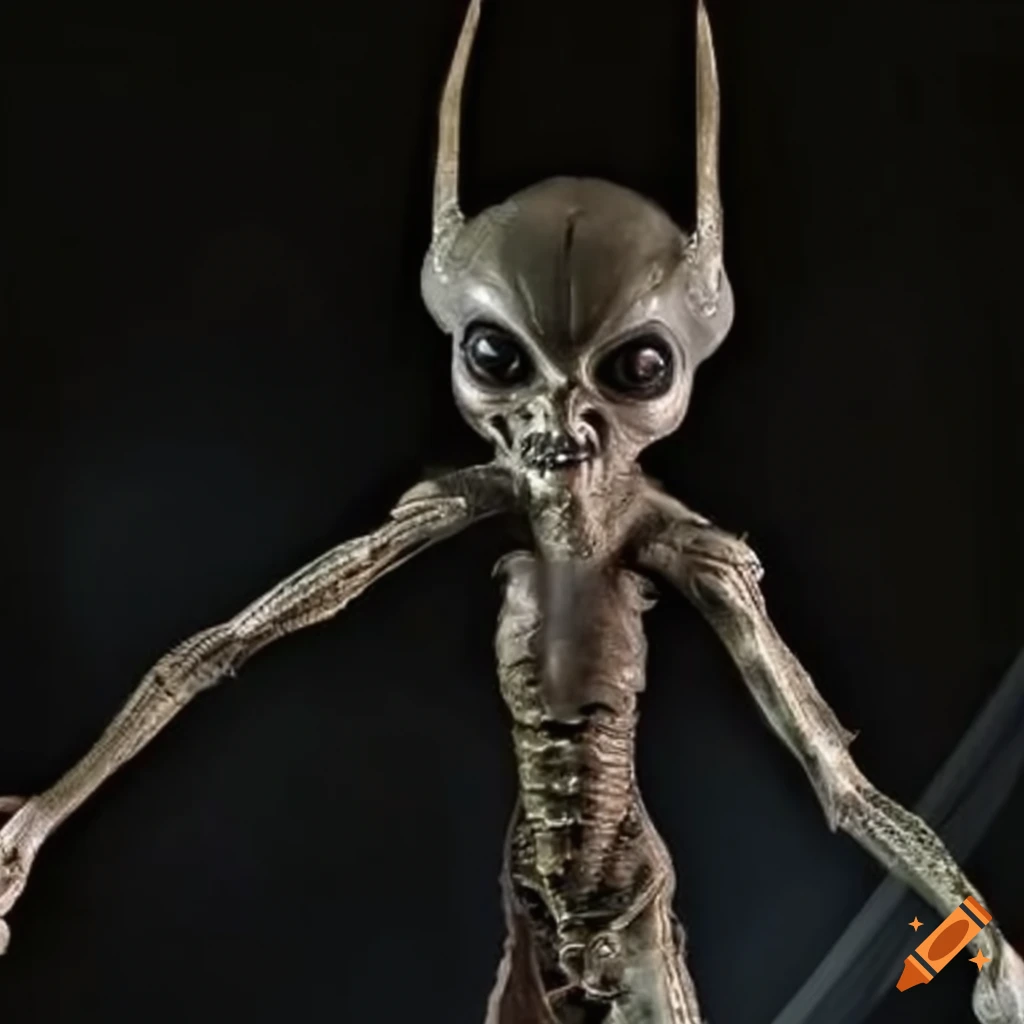 image of a giant four-eyed alien with metal wings