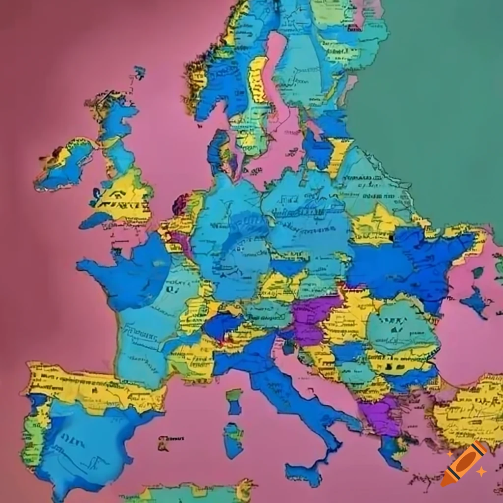 Map With Names Of European Countries On Craiyon