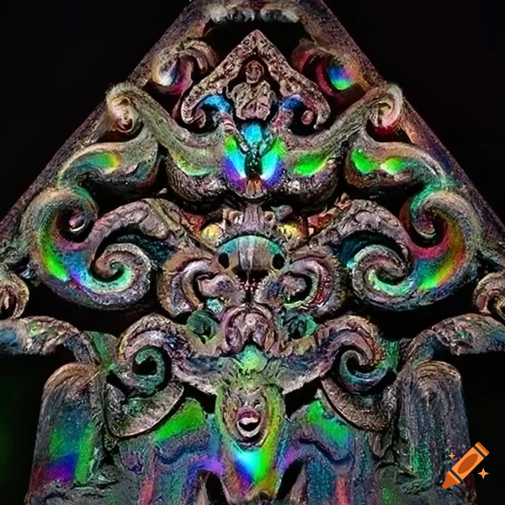 high-definition carving of a moth werewolf