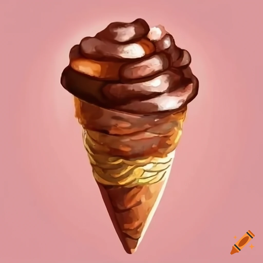 Chocolate Ice Cream Cone On Craiyon