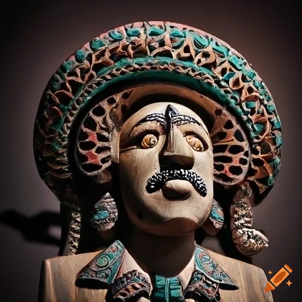 detailed carving artwork of a Mariachi musician