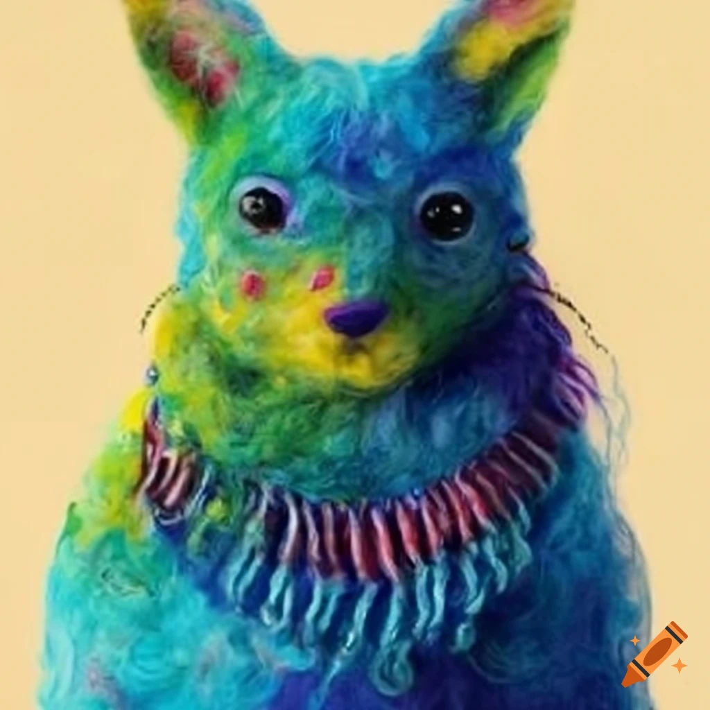 Felted wool animals in stylish outfits