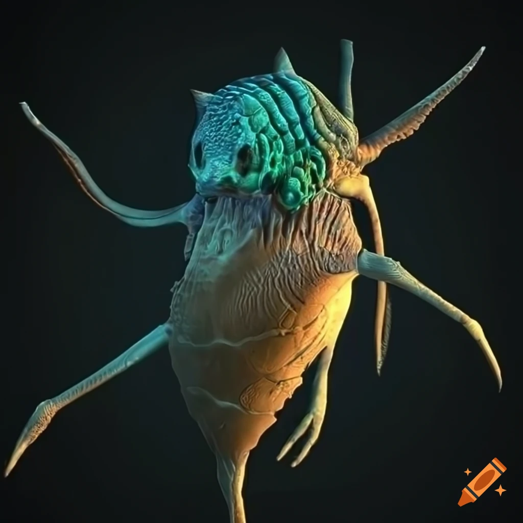 3d model of a microscopic insect-like creature