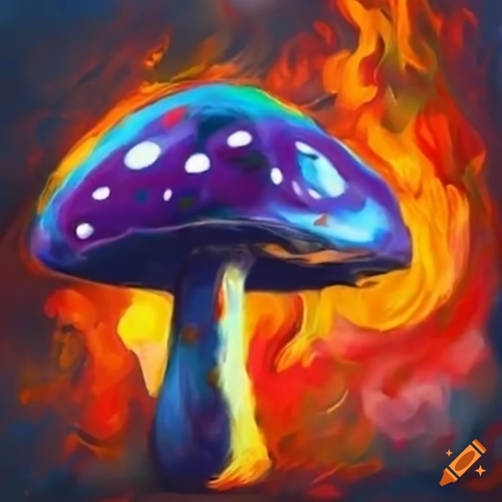 Fantasy explosionshaped mushroom on Craiyon