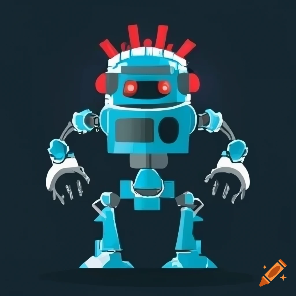 vector graphic of a fighting robot