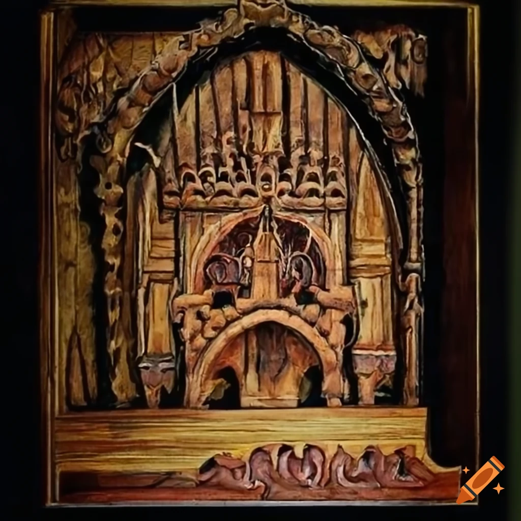 detailed beehive sculpture with moth werewolf motif