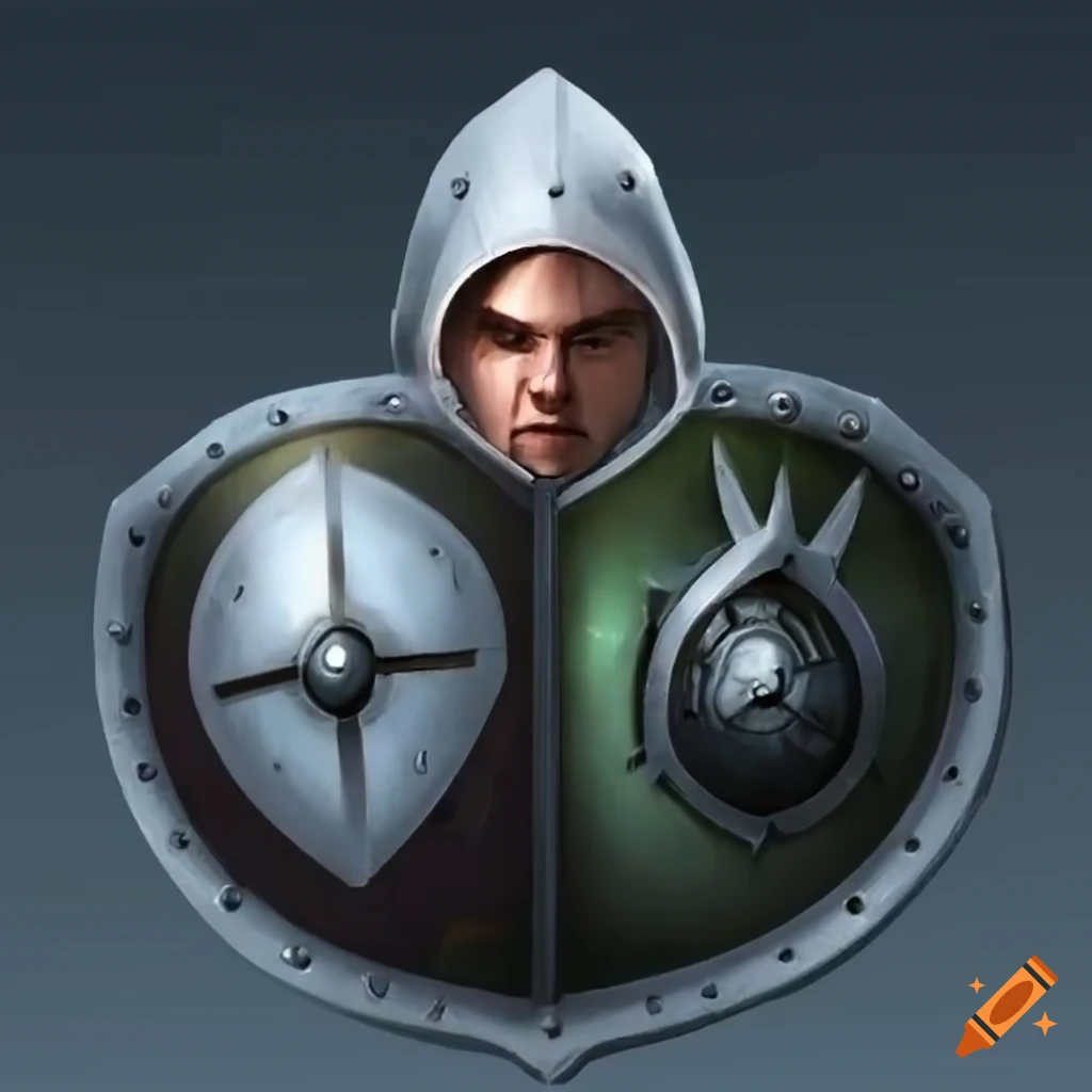 Image of a fantasy knight with dual wielding shields on Craiyon