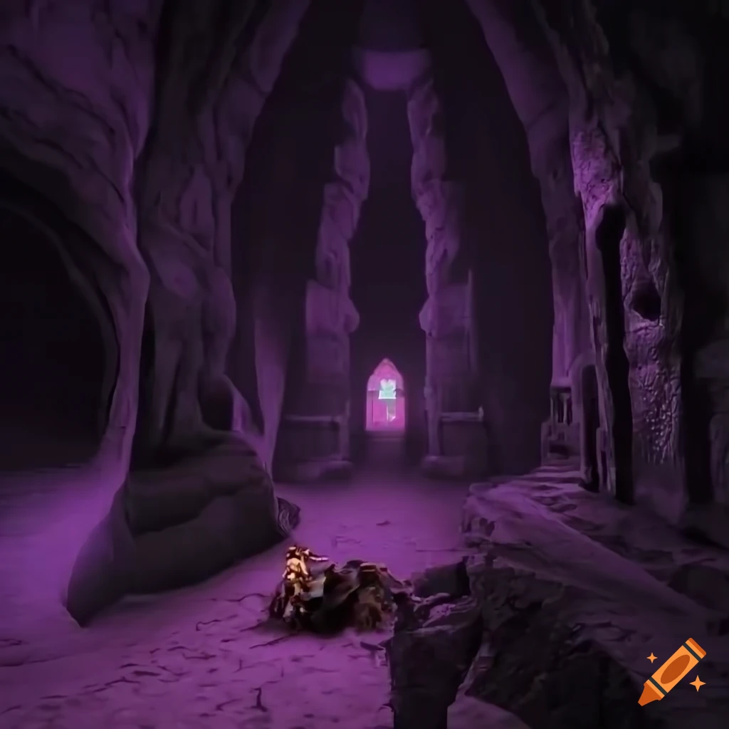 Image of a mysterious and creepy castle in a cave on Craiyon