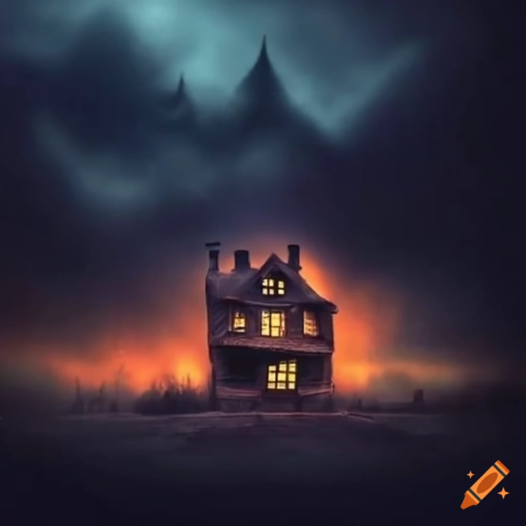 Dark And Mysterious Haunted House At Night On Craiyon