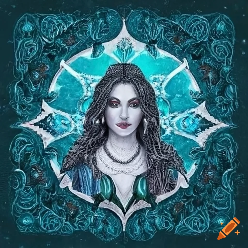 depiction of Lun'evarenei Tindómë Cáramíra, the Elvish deity of Winter Solstice