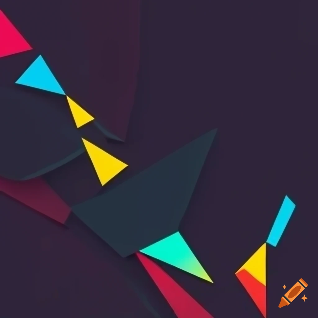 colorful geometric shapes on black background